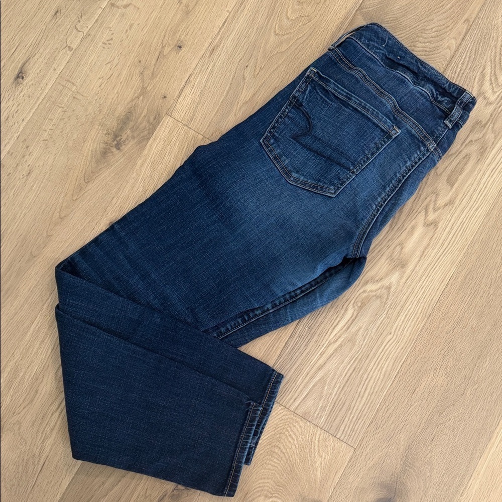 American Eagle Dark Blue Super Stretch Skinny Jeans – Size 6 Short - Picture 8 of 11